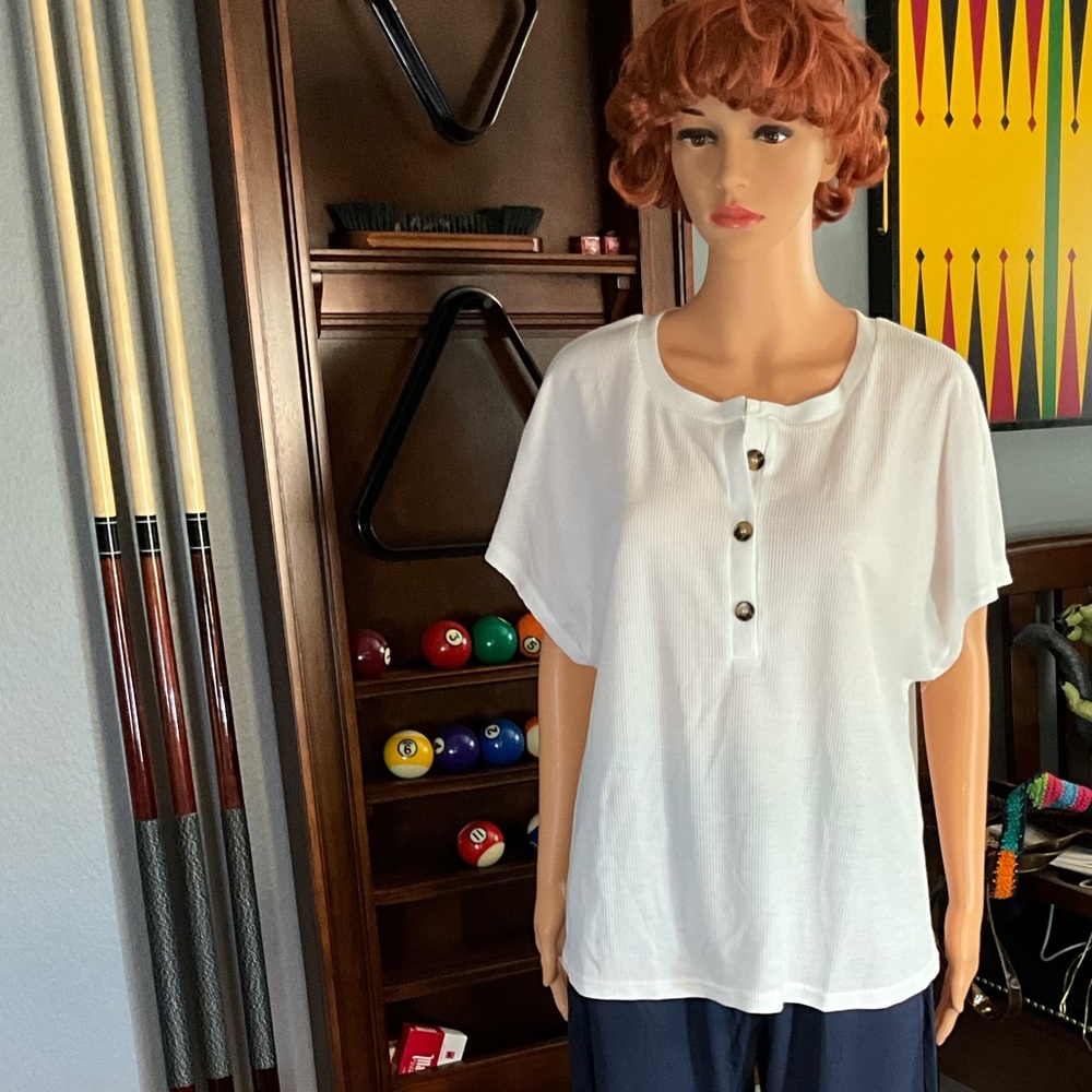 NWOT Short Sleeve White Sweater